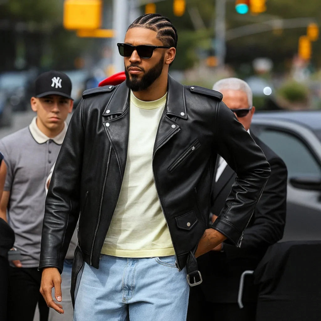 Fashion Week Jayson Tatum Leather Jacket