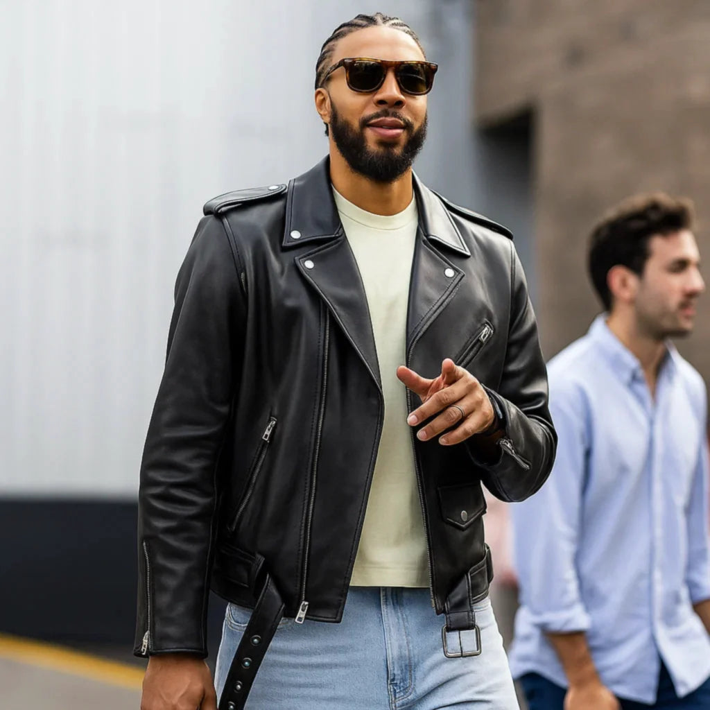 Fashion Week Jayson Tatum Leather Jacket
