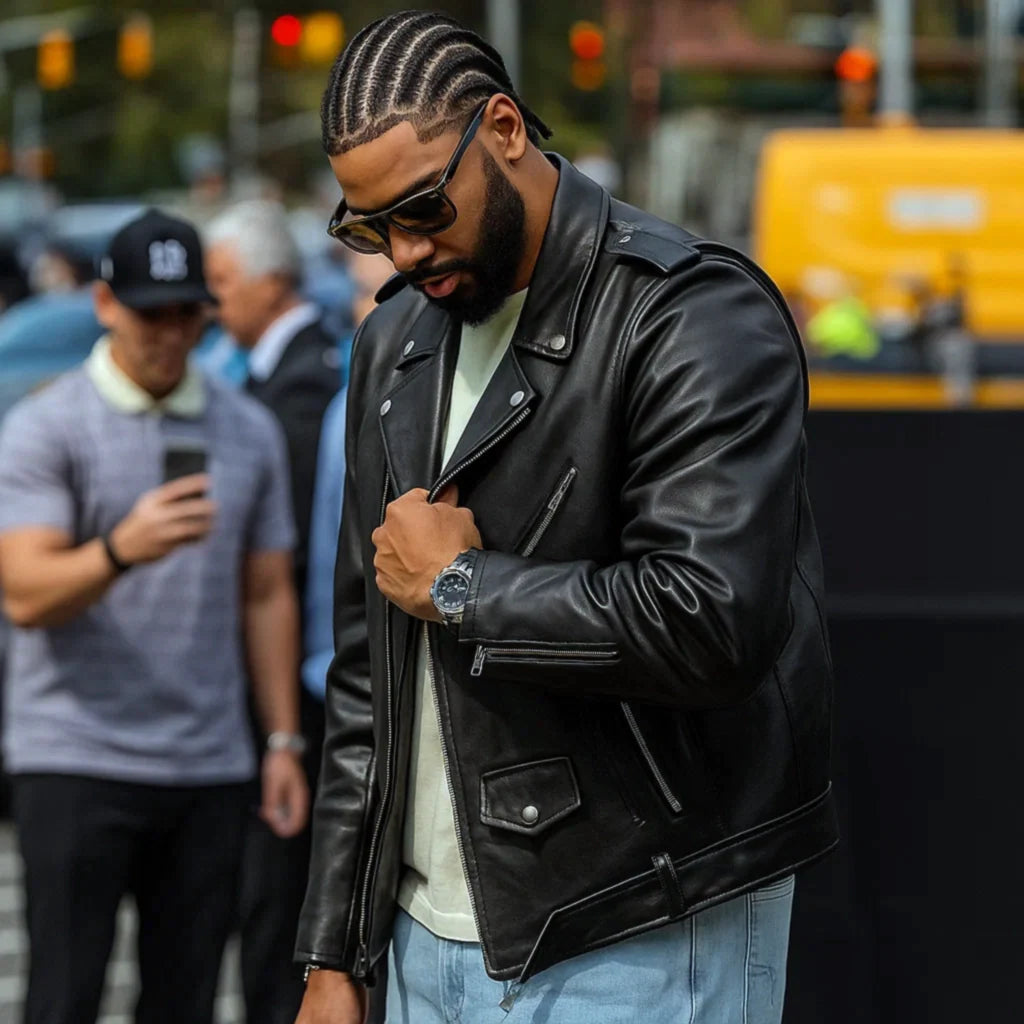 Fashion Week Jayson Tatum Leather Jacket
