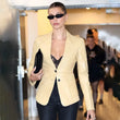 NYC Launch Hailey Bieber Leather Blazer