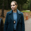 Nika and Madison Detective Timmins Leather Coat