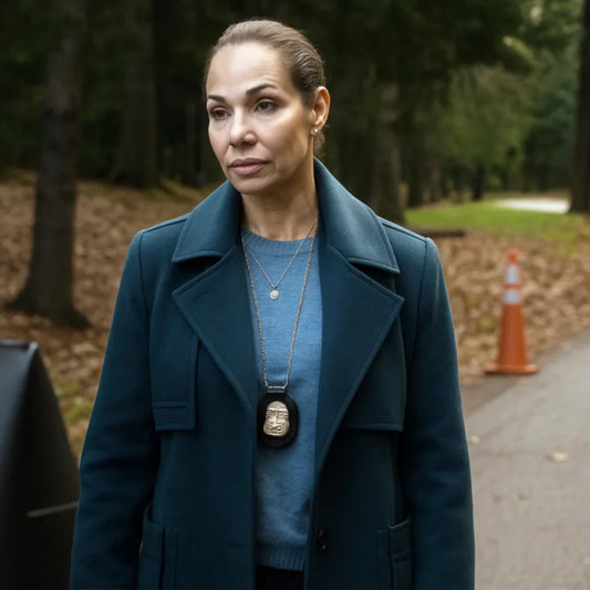 Nika and Madison Detective Timmins Leather Coat