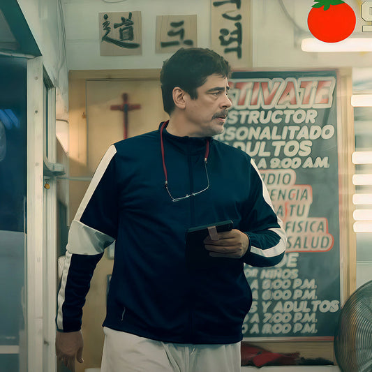 Benicio del Toro One Battle After Another Track Jacket