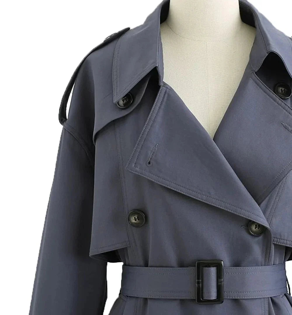 Pitt Grey Trench Coat Wool For Men's