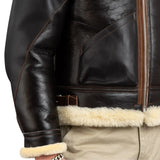 Henry Men's Real Brown B3 Sheepskin Flight Jacket