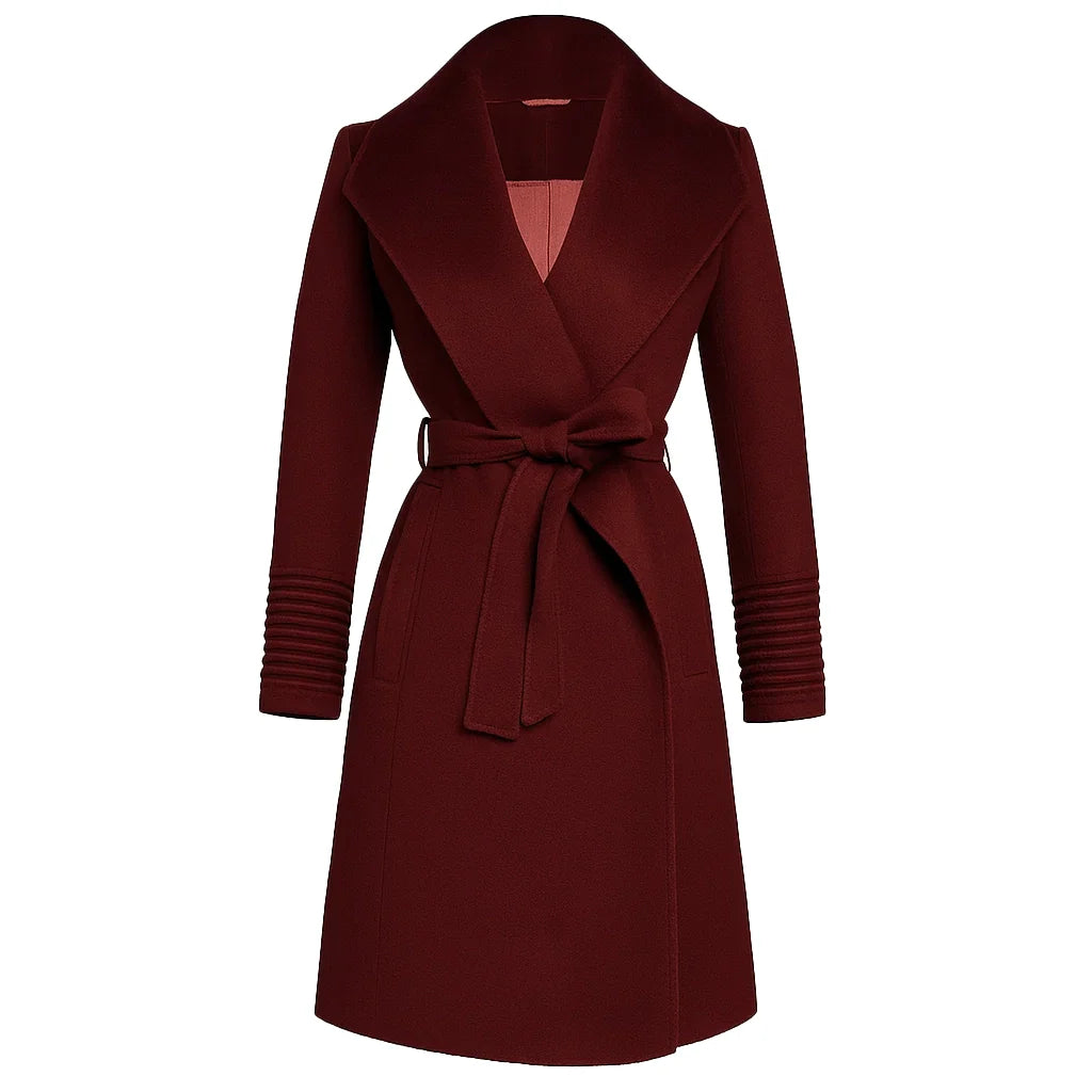 Sarah Rafferty My Life with the Walter Boys S02 Burgundy Coat