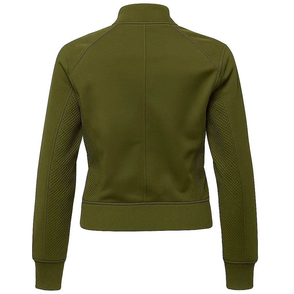 Sporty Olive Green Bomber Jacket