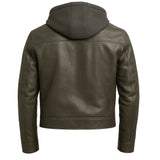 Men Grey Leather Jacket