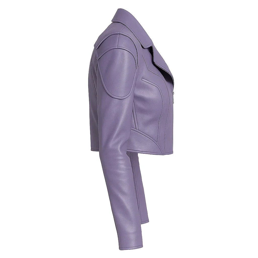 Women Crop Leather Jacket