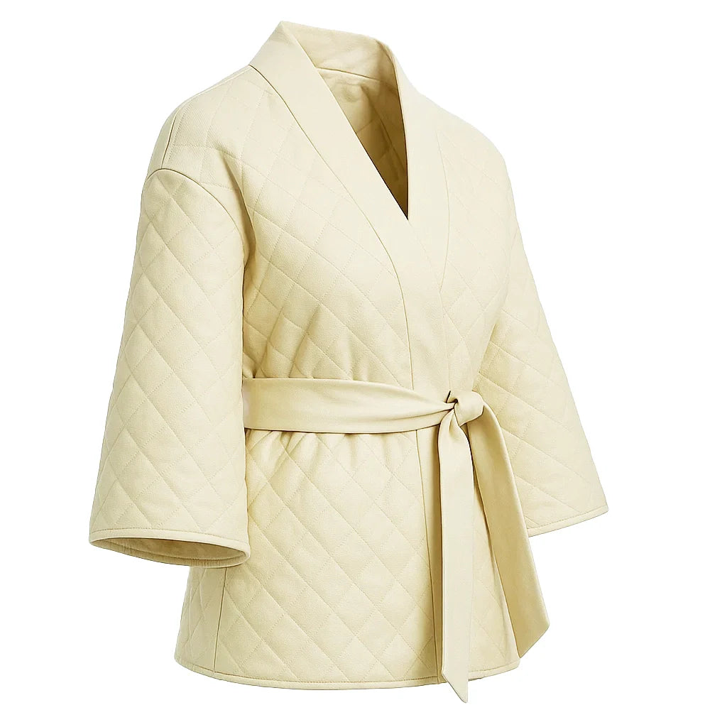 Women Ivory Quilted Jacket