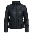 Women Military Leather Jacket