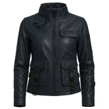 Women Military Leather Jacket