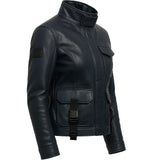 Women Military Leather Jacket