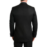 Back view of Black 2 Piece Dinner Suit with Shawl Collar