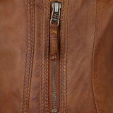 Genuine Biker Brown Cognac Leather Jacket Womens