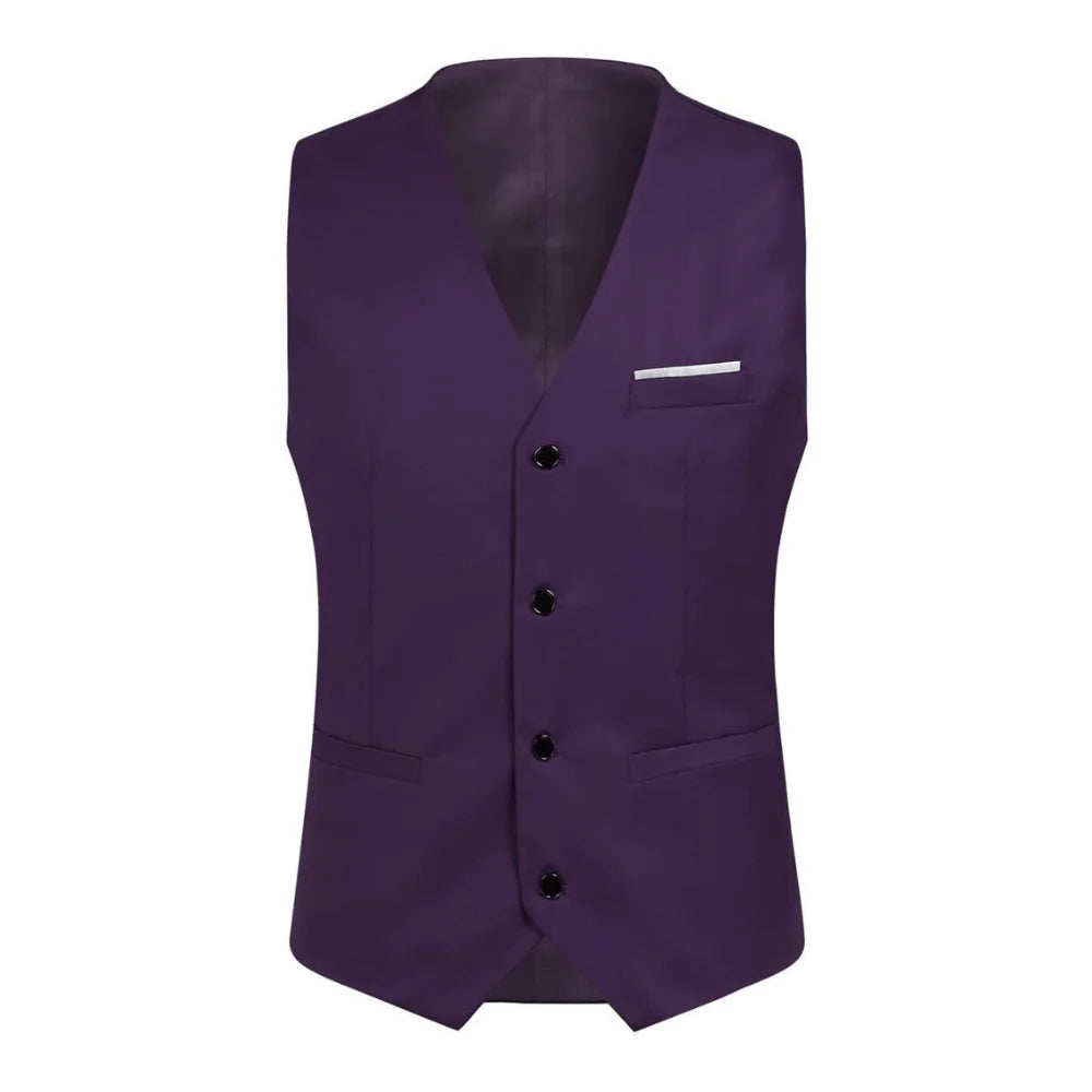 Slim fit Purple Men’s Three Piece Suit with Notch Lapel