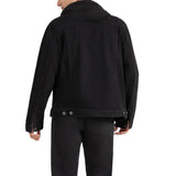 Hooded Black Denim Jacket Mens