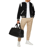 Mens White And Black Varsity Bomber Jacket
