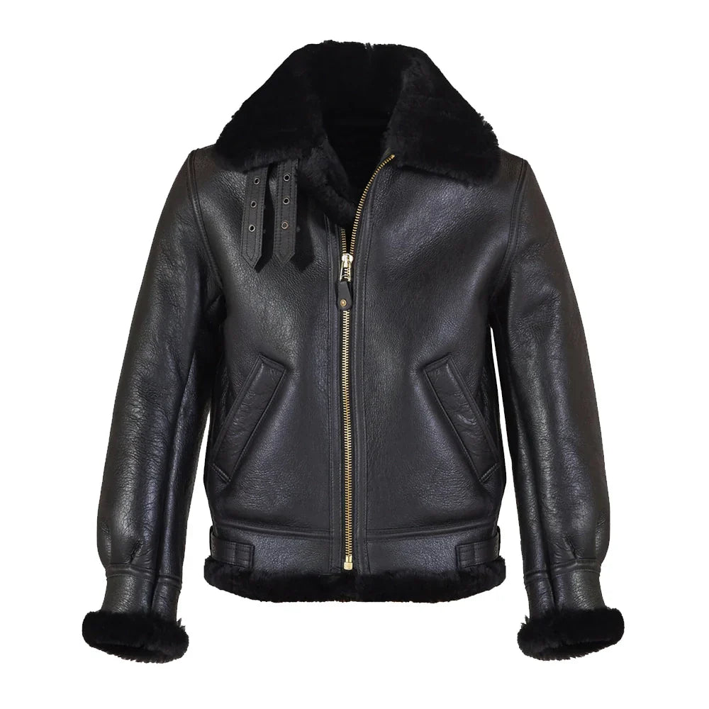 Men’s Sheepskin B-3 Leather Bomber Jacket