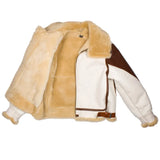 Mens USAAF Type B-3 Bomber Aviator Pilot Sheep Leather Flight Jacket