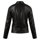 Susan Womens Black Leather Biker Jacket